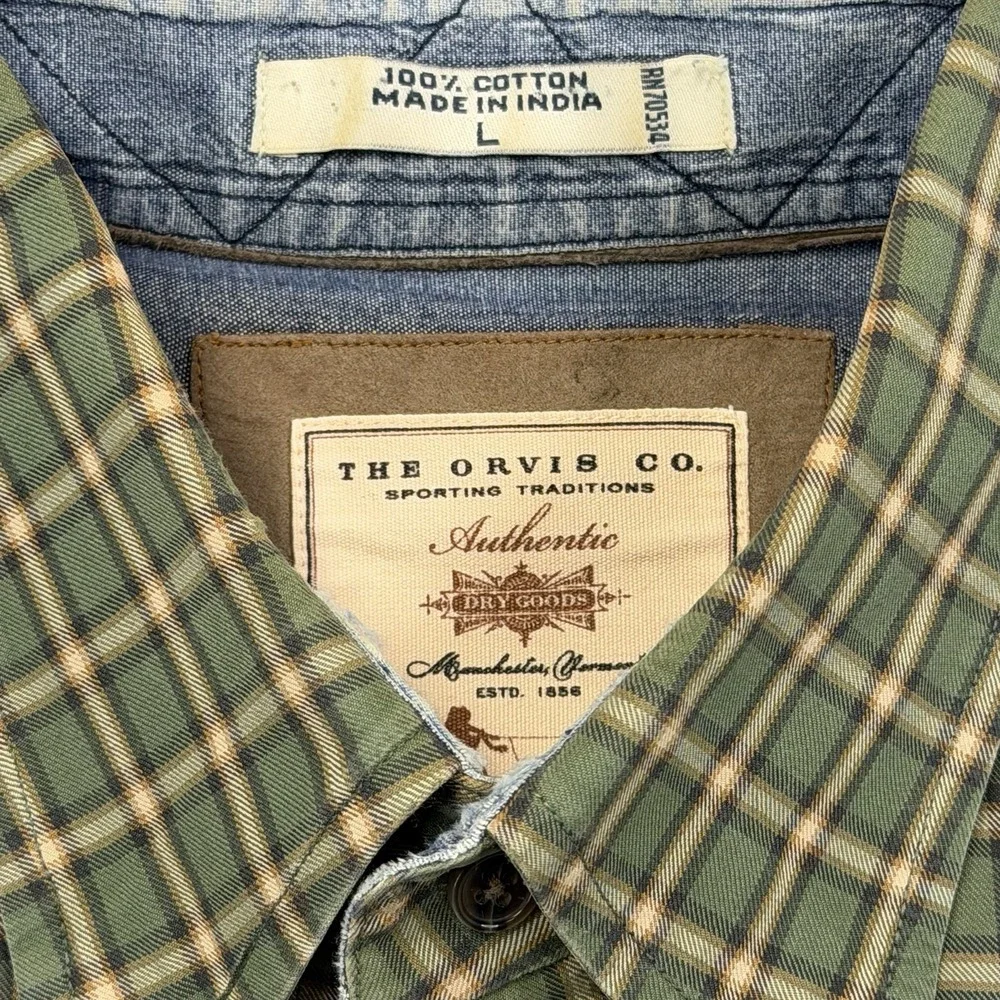 Orvis Sporting Traditions Men's Size Large Long Sleeve‎ Button Down Plaid Shirt